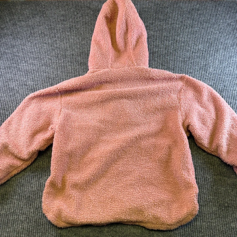 Nike Therma-FIT Women Pink Sherpa Fleece Quarter Zip Hoodie FN4783-618 Large